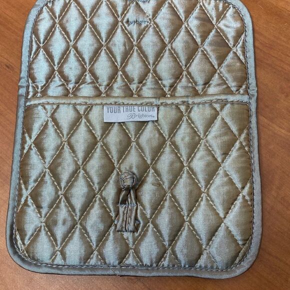 Brighton “Your True Color" Quilted Cosmetic Bag Travel Jewelry Pouches khaki - Picture 5 of 9